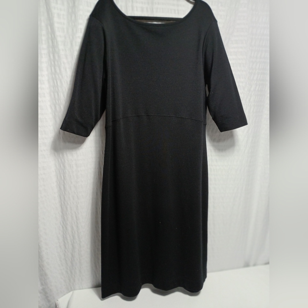 Ladies AKA Eddie Baurer  Vintage 100% Wool Pull Over Midi Dress. Size XL Tall